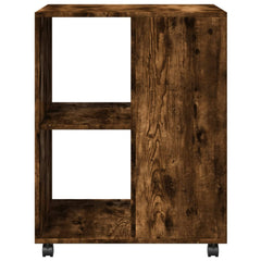 vidaXL Side Table with Wheels Smoked Oak 55x60x78 cm Engineered Wood 5