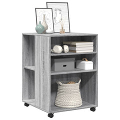 vidaXL Side Table with Wheels Grey Sonoma 55x60x78 cm Engineered Wood 3