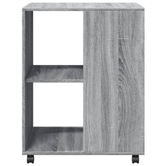 vidaXL Side Table with Wheels Grey Sonoma 55x60x78 cm Engineered Wood 5