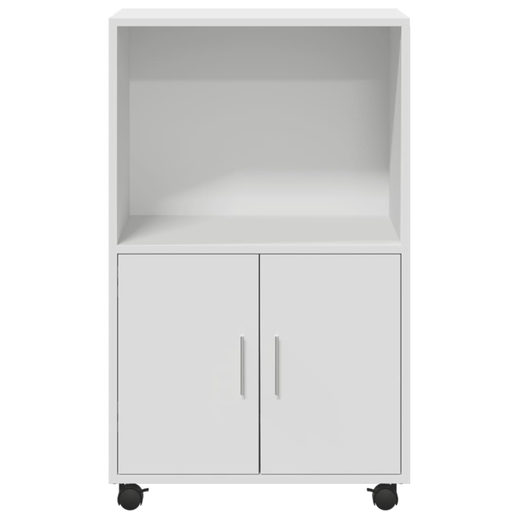 vidaXL Rolling Cabinet White 55x40x91 cm Engineered Wood 4