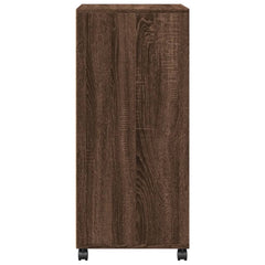vidaXL Rolling Cabinet Brown Oak 55x40x91 cm Engineered Wood 5
