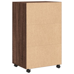 vidaXL Rolling Cabinet Brown Oak 55x40x91 cm Engineered Wood 6