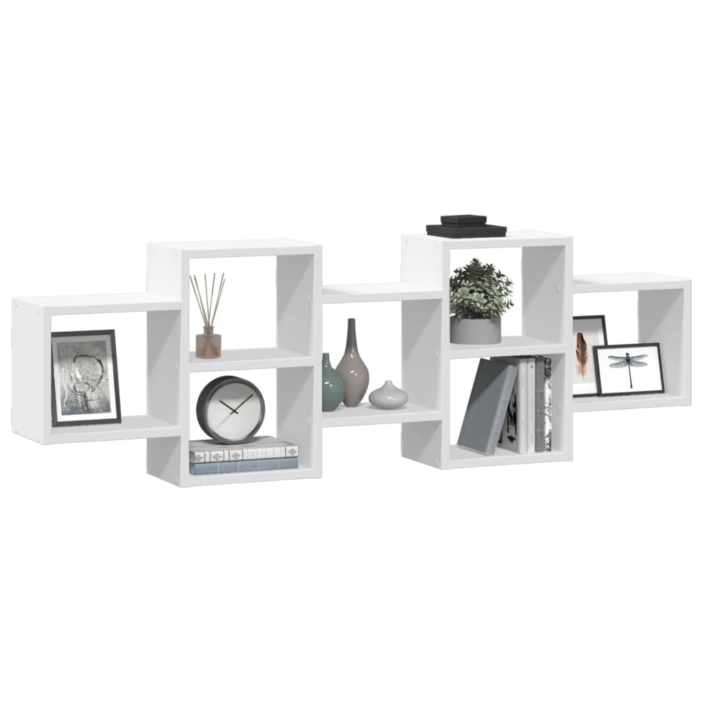 vidaXL Wall Shelf White 129x18x42 cm Engineered Wood 3