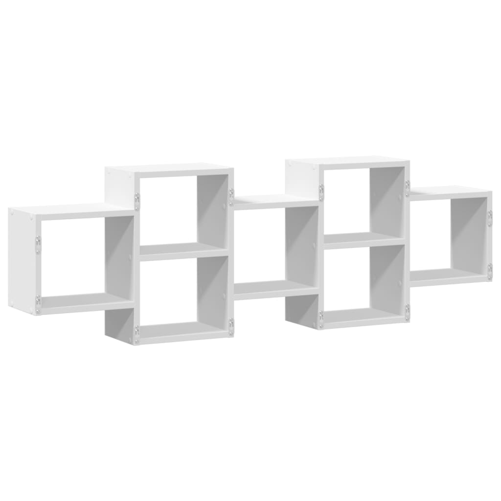 vidaXL Wall Shelf White 129x18x42 cm Engineered Wood 6