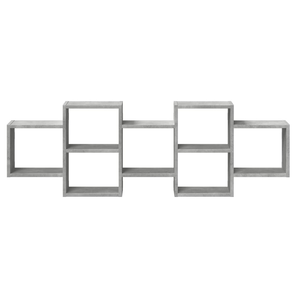 vidaXL Wall Shelf Concrete Grey 129x18x42 cm Engineered Wood 4
