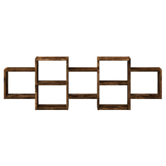 vidaXL Wall Shelf Smoked Oak 129x18x42 cm Engineered Wood 4