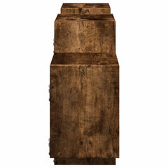 vidaXL Wall Shelf Smoked Oak 129x18x42 cm Engineered Wood 5