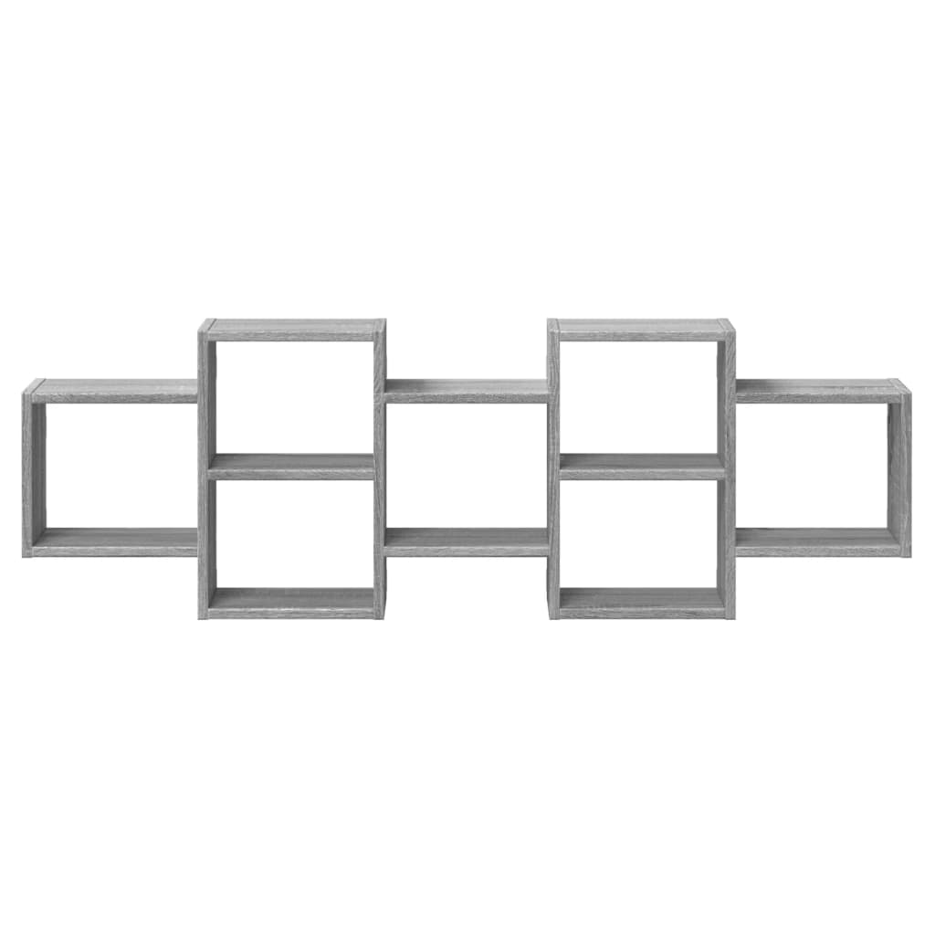vidaXL Wall Shelf Grey Sonoma 129x18x42 cm Engineered Wood 4