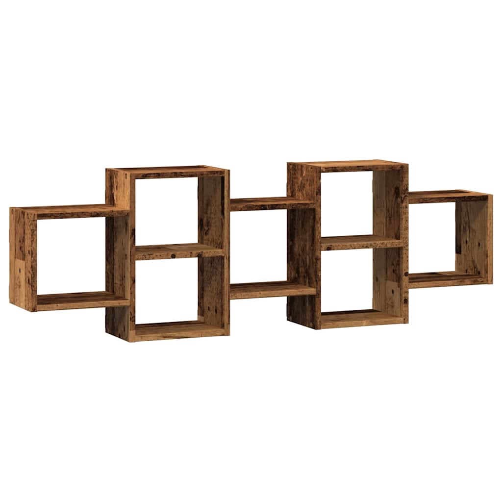 vidaXL Wall Shelf Old Wood 129x18x42 cm Engineered Wood 2