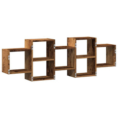 vidaXL Wall Shelf Old Wood 129x18x42 cm Engineered Wood 6