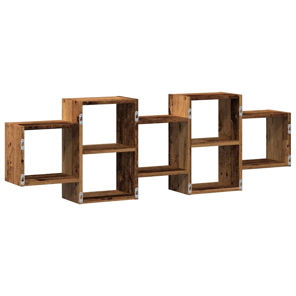 vidaXL Wall Shelf Old Wood 129x18x42 cm Engineered Wood 6