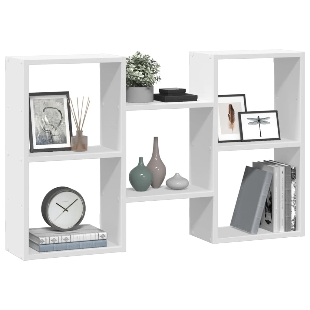 vidaXL Wall Shelf White 96x18x60 cm Engineered Wood 3