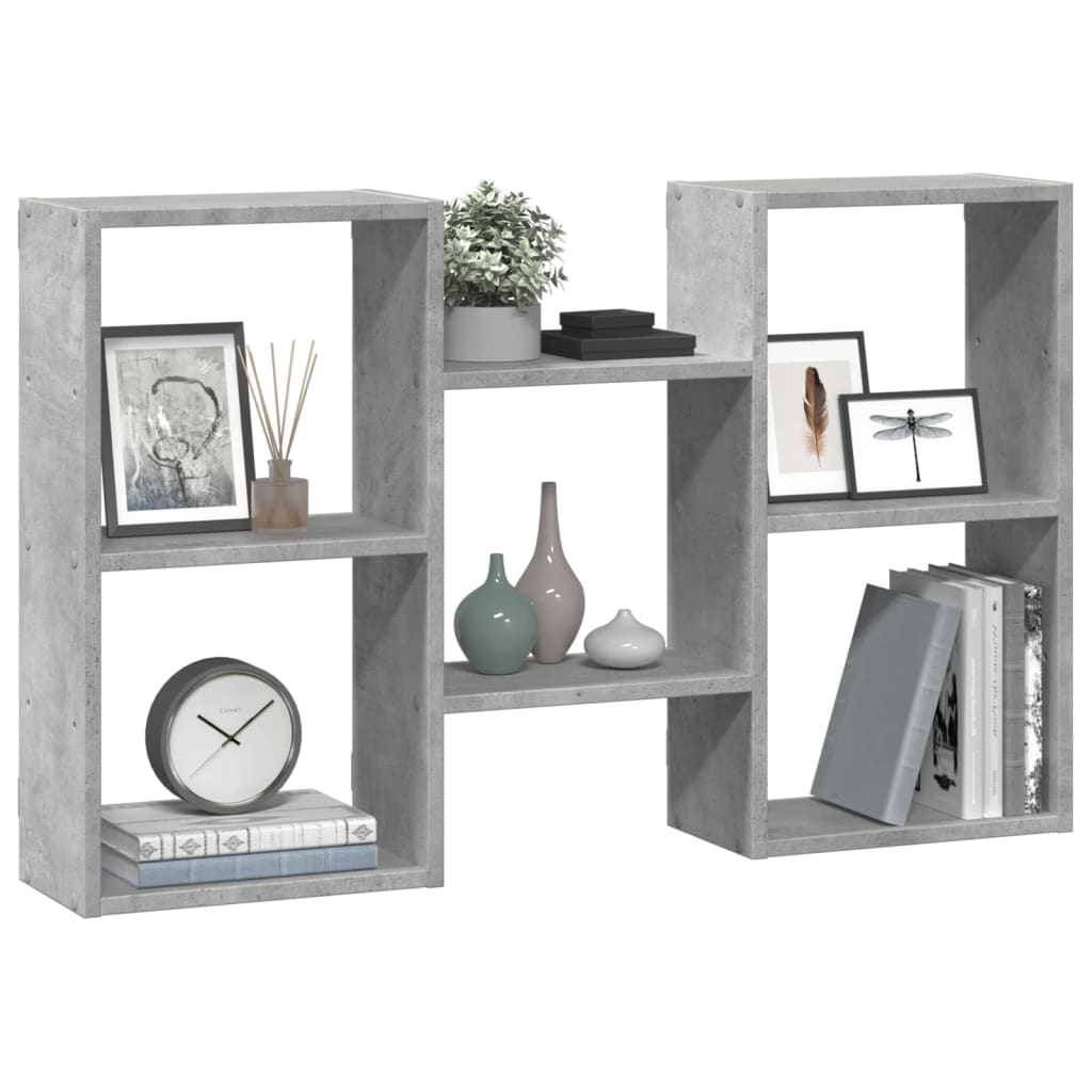 vidaXL Wall Shelf Concrete Grey 96x18x60 cm Engineered Wood 3