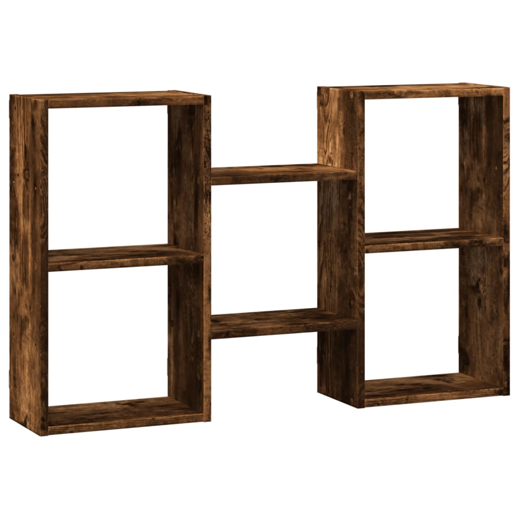 vidaXL Wall Shelf Smoked Oak 96x18x60 cm Engineered Wood 2
