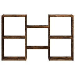 vidaXL Wall Shelf Smoked Oak 96x18x60 cm Engineered Wood 4