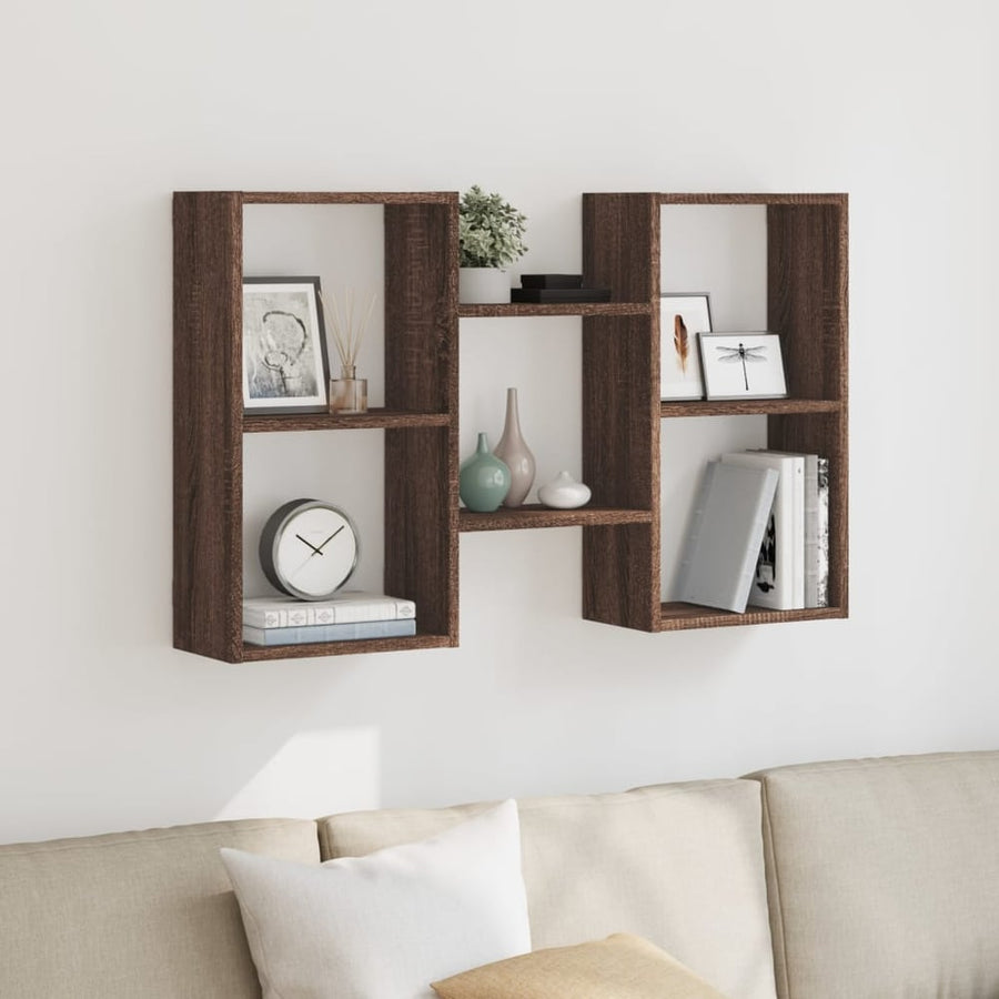 Wall Shelf Engineered Wood in Brown Oak