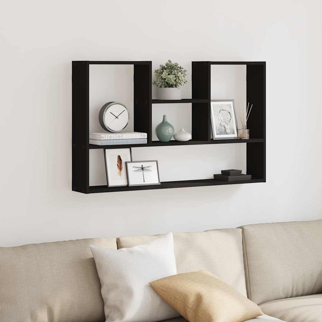 vidaXL Wall Shelf Black 99x15x60 cm Engineered Wood 3