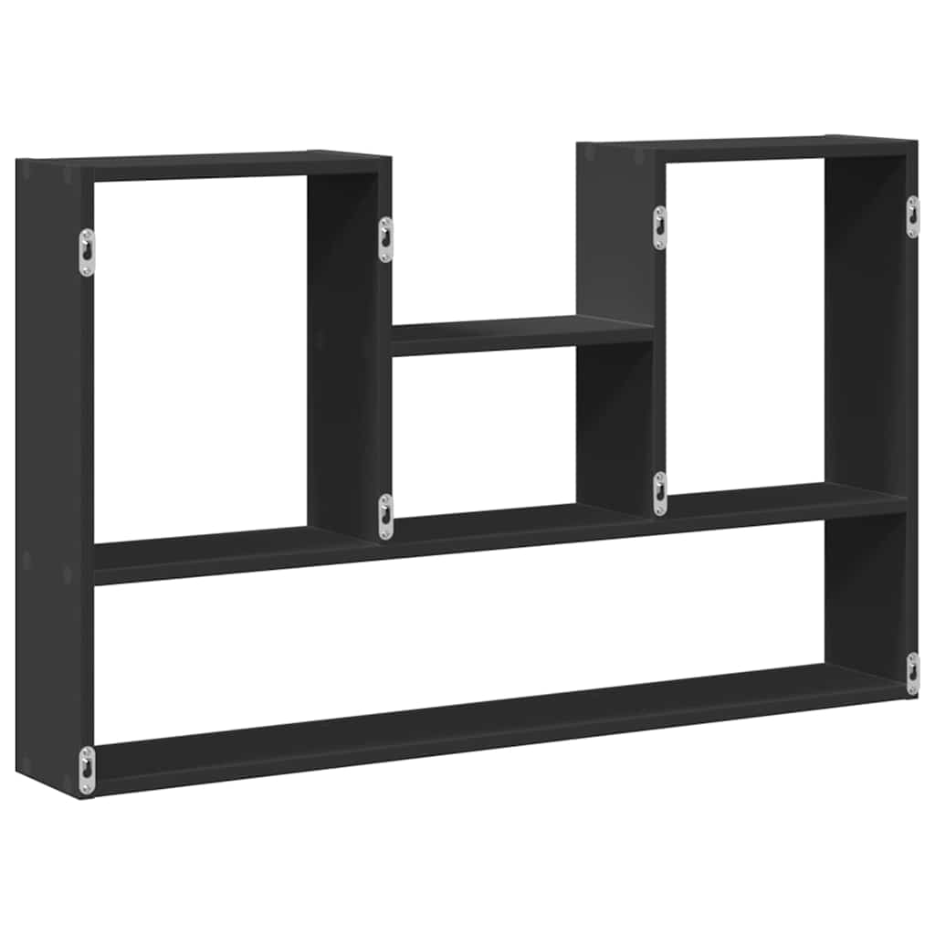 vidaXL Wall Shelf Black 99x15x60 cm Engineered Wood 6