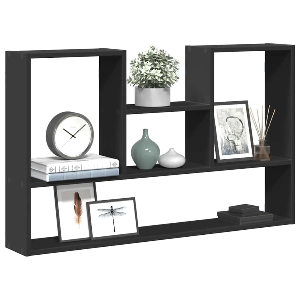 vidaXL Wall Shelf Black 99x15x60 cm Engineered Wood 1