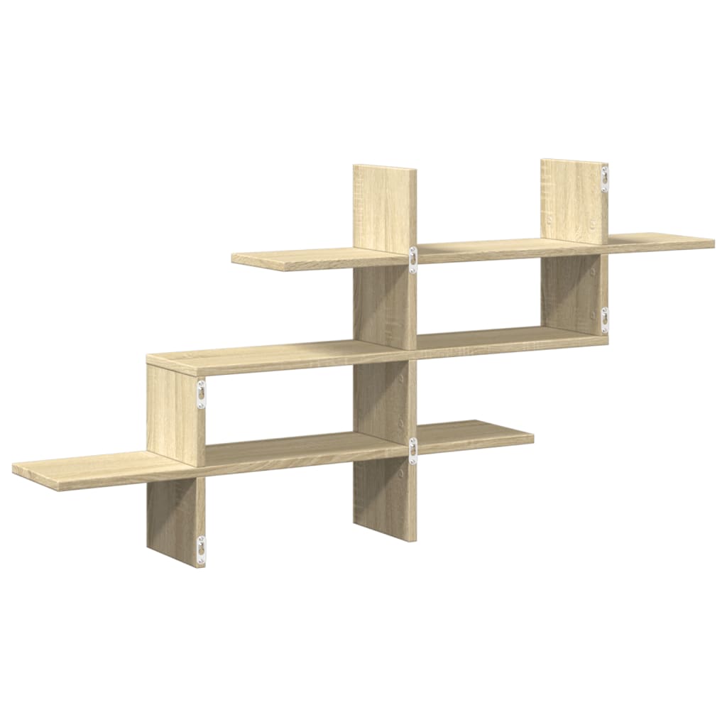 vidaXL Wall Shelf Sonoma Oak 124.5x18x60.5 cm Engineered Wood 6