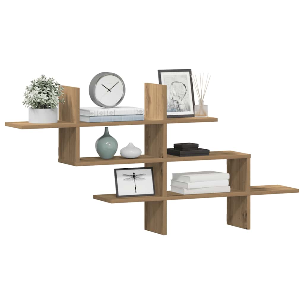 vidaXL Wall Shelf Artisian Oak 124.5x18x60.5 cm Engineered Wood 3