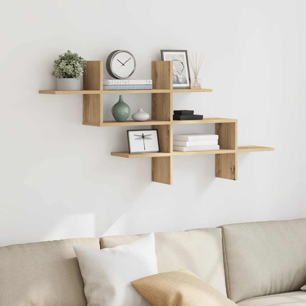vidaXL Wall Shelf Artisian Oak 124.5x18x60.5 cm Engineered Wood 1