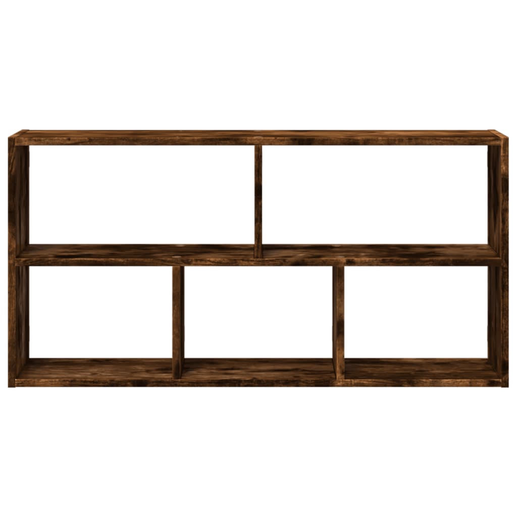 vidaXL Wall Shelf Smoked Oak 100x25x50 cm Engineered Wood 4