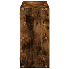 vidaXL Wall Shelf Smoked Oak 100x25x50 cm Engineered Wood 5