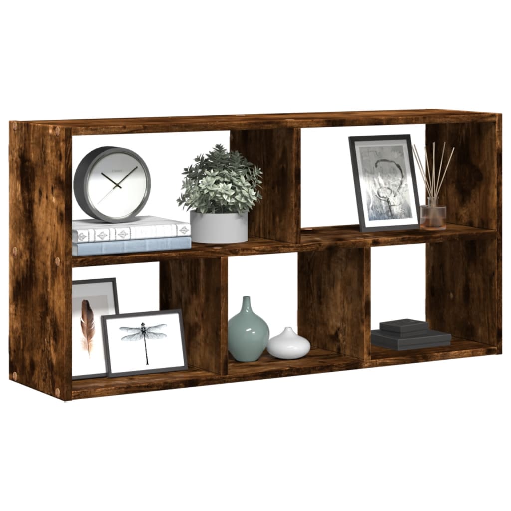 vidaXL Wall Shelf Smoked Oak 100x25x50 cm Engineered Wood 1