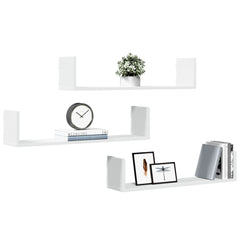 vidaXL Wall Shelves 3 pcs White 80x18x18 cm Engineered Wood 3