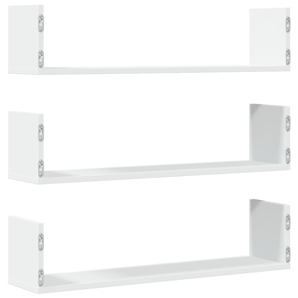vidaXL Wall Shelves 3 pcs White 80x18x18 cm Engineered Wood 6
