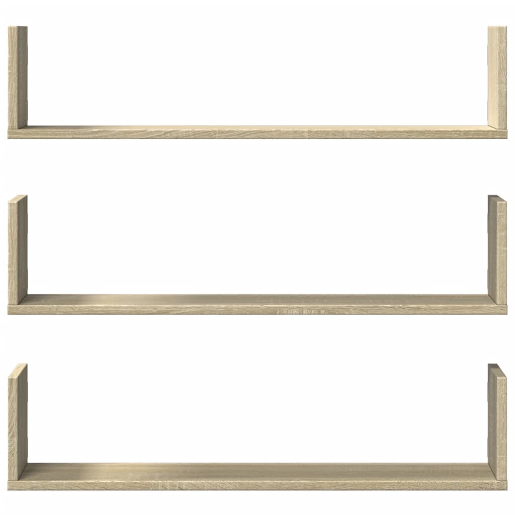Wall Shelves 3 pcs Engineered Wood