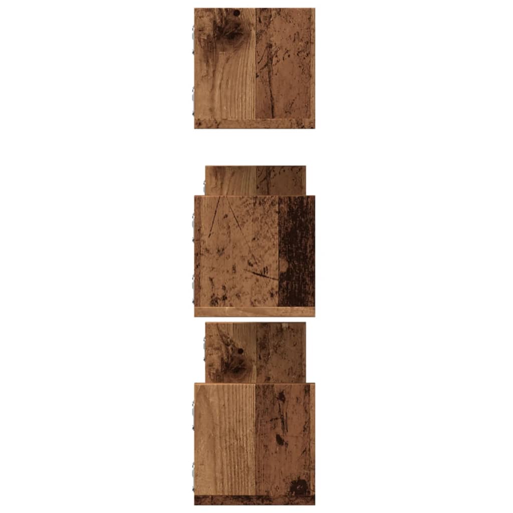 vidaXL Wall Shelves 3 pcs Old Wood 80x18x18 cm Engineered Wood 5