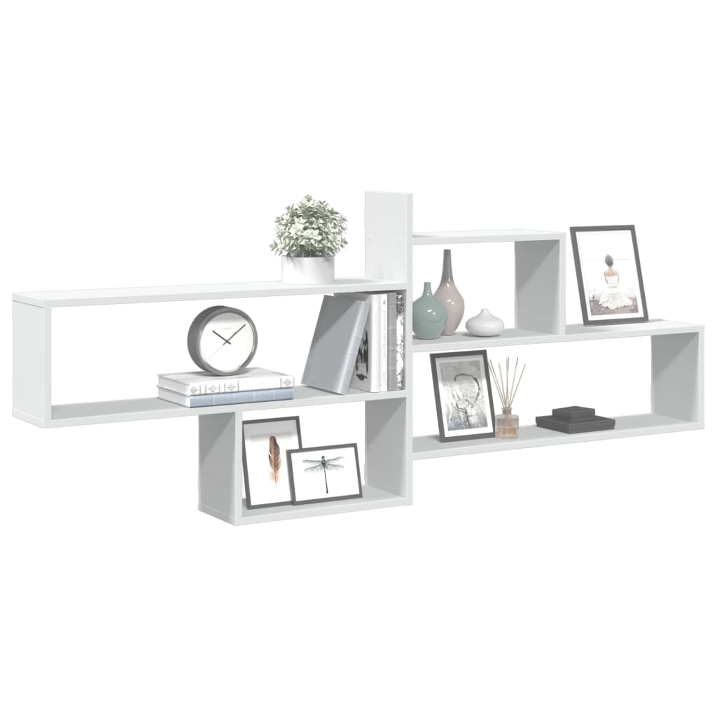 Wall Shelf White Engineered Wood, image 3