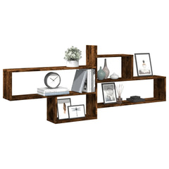 vidaXL Wall Shelf Smoked Oak 167.5x18x68 cm Engineered Wood 3