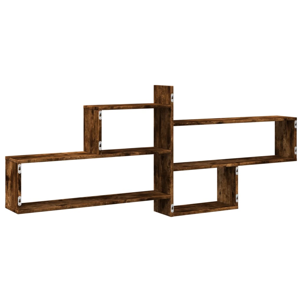 vidaXL Wall Shelf Smoked Oak 167.5x18x68 cm Engineered Wood 6