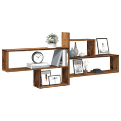 vidaXL Wall Shelf Old Wood 167.5x18x68 cm Engineered Wood 3