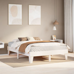 Bed Frame without Mattress Solid Wood Pine Length White