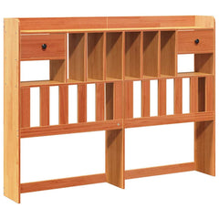 Headboard with Storage Solid Wood Pine Wax Brown 160 cm