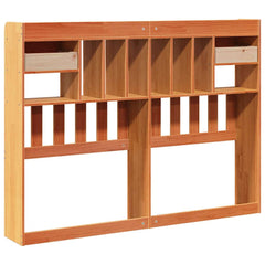 Headboard with Storage Solid Wood Pine Wax Brown 160 cm