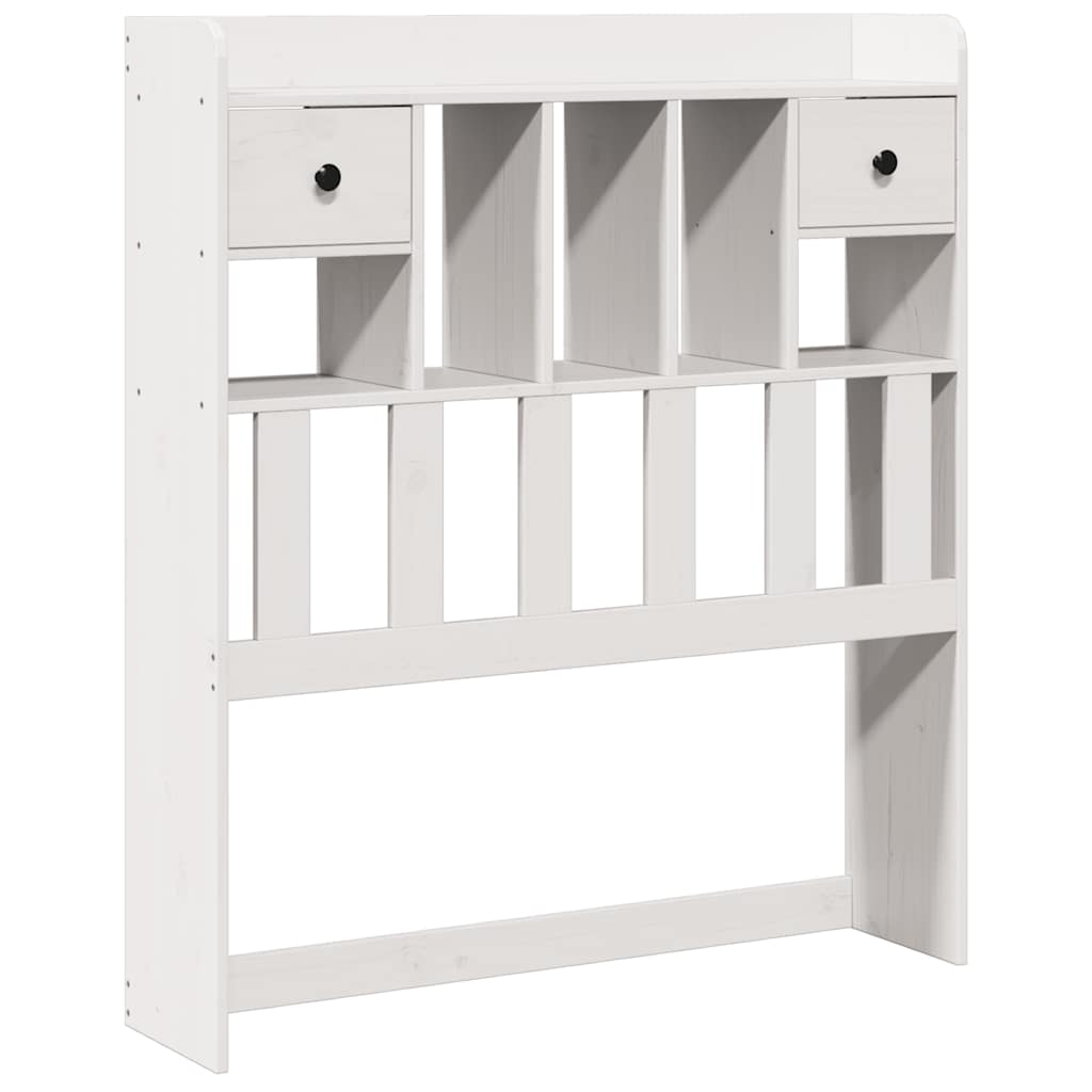 Headboard with Storage Solid Wood Pine White 75 cm