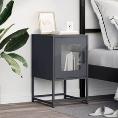 vidaXL Bedside Cabinet Anthracite 36x39x60.5 cm Cold-rolled Steel 3