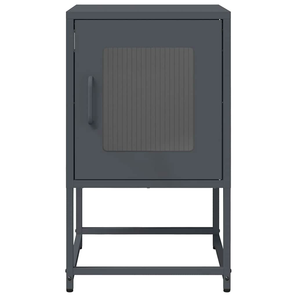 vidaXL Bedside Cabinet Anthracite 36x39x60.5 cm Cold-rolled Steel 5