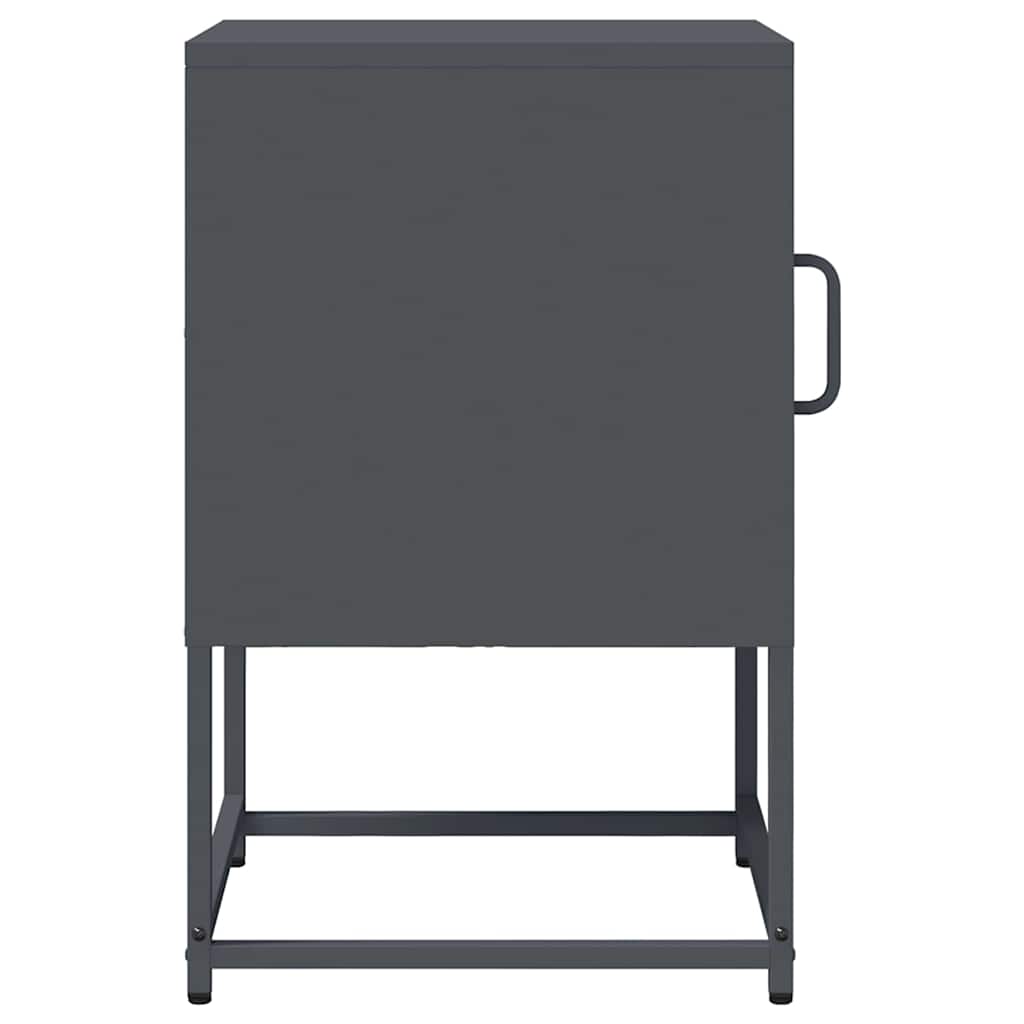 vidaXL Bedside Cabinet Anthracite 36x39x60.5 cm Cold-rolled Steel 6