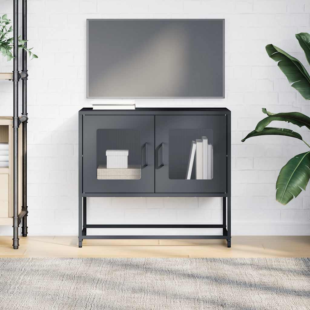 vidaXL TV Cabinet Anthracite 68x39x60.5 cm Cold-rolled Steel 4