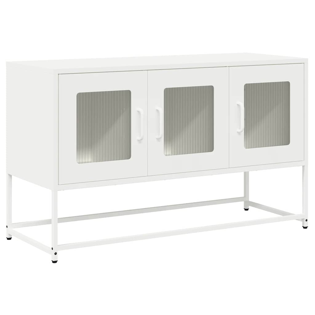 vidaXL TV Cabinet White 100.5x39x60.5 cm Cold-rolled Steel 2