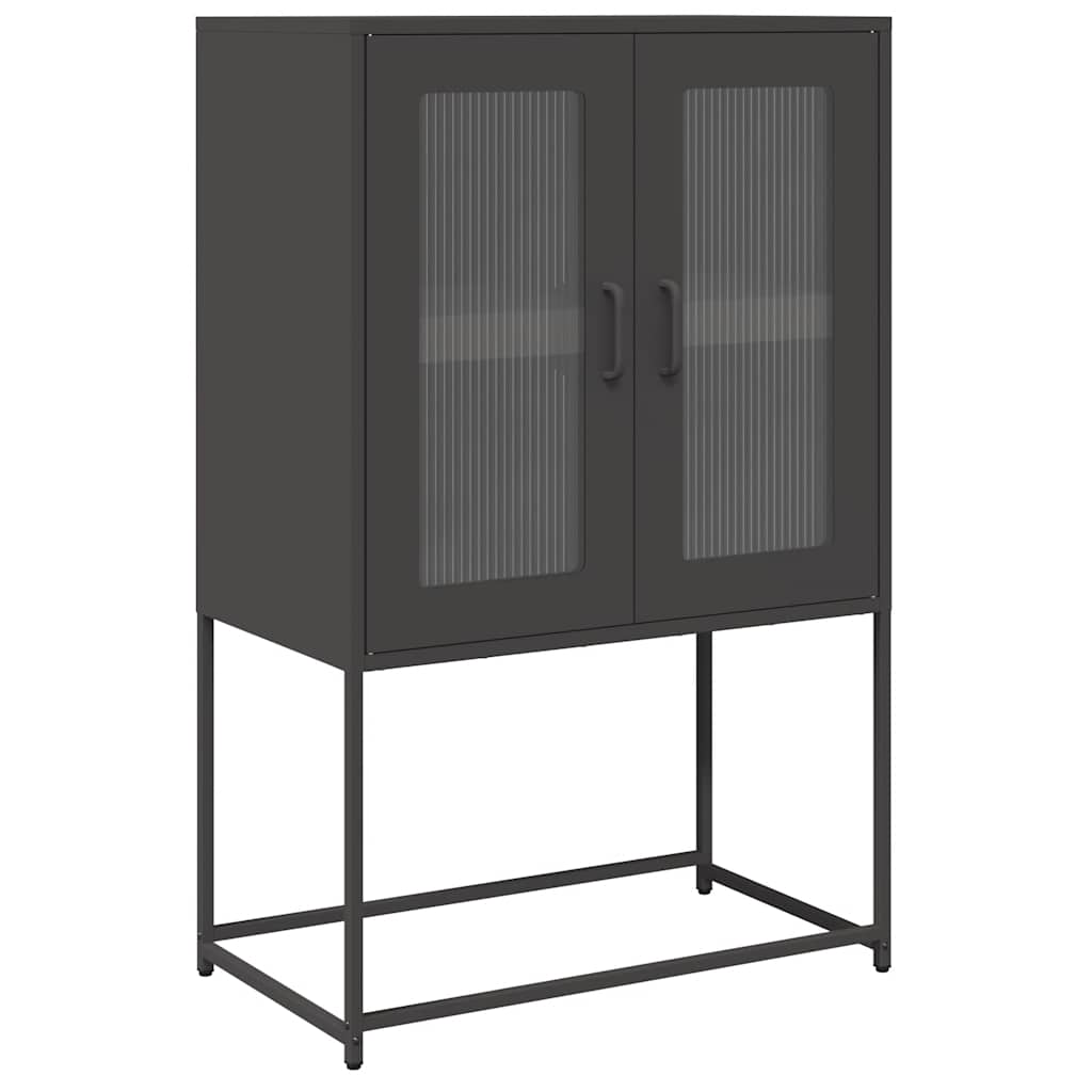 vidaXL Highboard Black 68x39x107 cm Steel 2