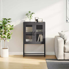 vidaXL Highboard Black 68x39x107 cm Steel 4