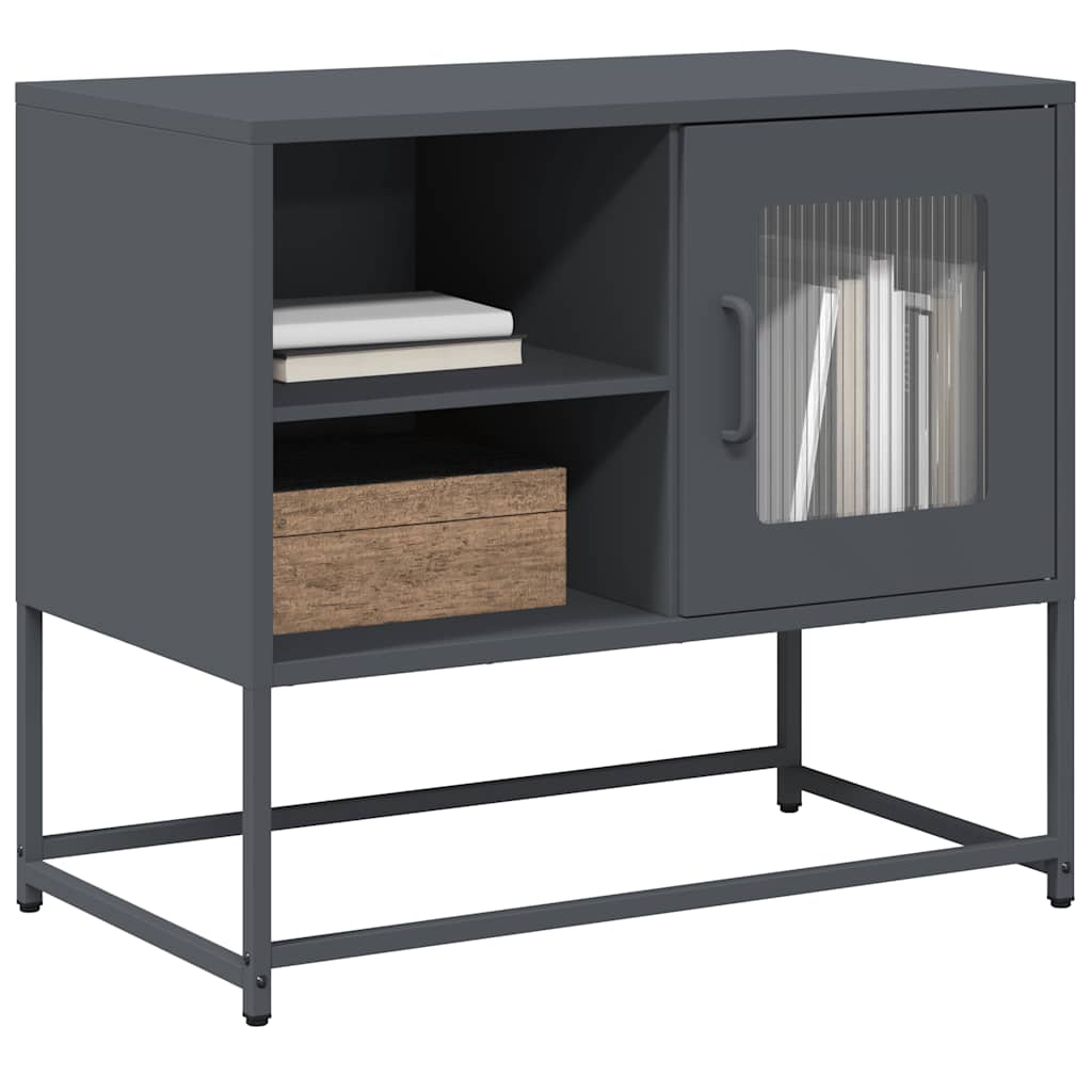 vidaXL TV Cabinet Anthracite 68x39x60.5 cm Steel 1