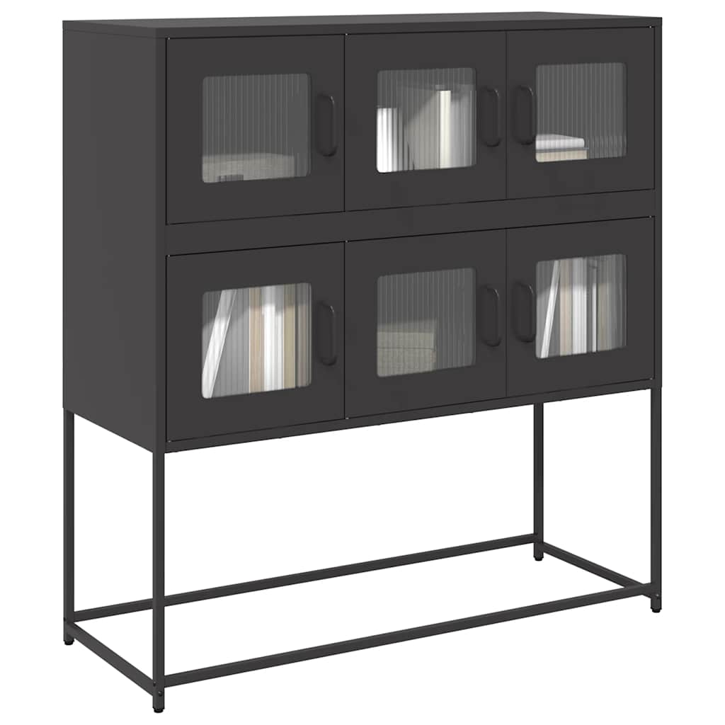 vidaXL Sideboard Black 100.5x39x107 cm Cold-rolled Steel 1
